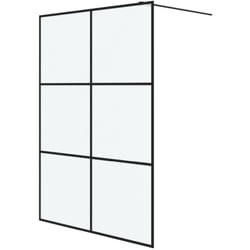 Vidaxl - Paroi de douche Noir 140x195 cm Verre esg dépoli