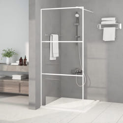 vidaXL Paroi de douche Blanc 90x195 cm Verre ESG transparent