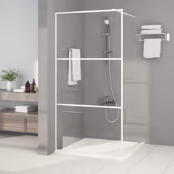 vidaXL Paroi de douche Blanc 100x195 cm Verre ESG transparent