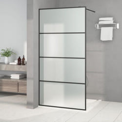 Paroi de douche Noir 100x195 cm Verre esg dépoli