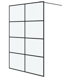 vidaXL Paroi de douche Noir 140x195 cm Verre ESG dépoli