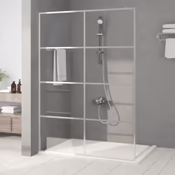 vidaXL Paroi de Douche Ecran Cloison Cabine de Douche Salle de Bain Intérieur Résistance aux Eclaboussures Argenté 140x195 15 ...