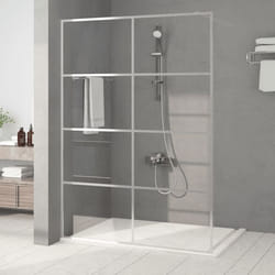 vidaXL Paroi de Douche Ecran Cloison Cabine de Douche Salle de Bain Intérieur Résistance aux Eclaboussures Argenté 140x195 152139