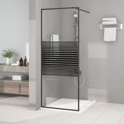 Vidaxl - Paroi de douche Noir 80x195 cm Verre esg transparent