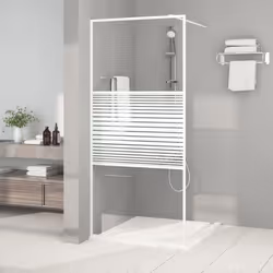 vidaXL Paroi de douche Blanc 90x195 cm Verre ESG transparent
