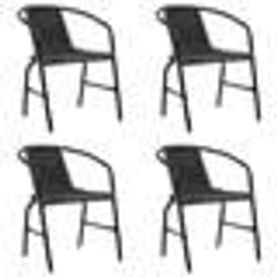 vidaXL Chaises de jardin lot de 4 Rotin plastique et acier 110 kg