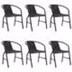 vidaXL Chaises de jardin lot de 6 Rotin plastique et acier 110 kg