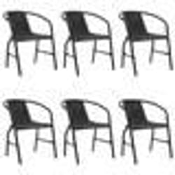 vidaXL Chaises de jardin lot de 6 Rotin plastique et acier 110 kg