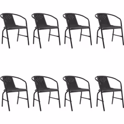 L'ensemble de chaises de jardin avec un aspect de rotin convient pour prendre vos repas ou simplement vous détendre à l'extér ...