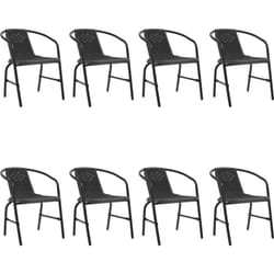 vidaXL Chaises de jardin lot de 8 Rotin plastique et acier 110 kg