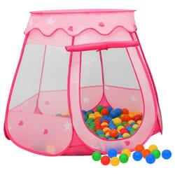 vidaXL Tente de jeu pour enfants avec 250 balles Rose 102x102x82 cm