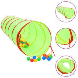 vidaXL Tunnel de jeu pour enfants avec 250 balles Vert 175cm Polyester