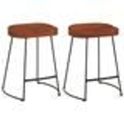 vidaXL Tabourets de bar Gavin lot de 2 45x38x53cm bois massif manguier