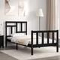 vidaXL Cadre de lit sans matelas gris bois massif 140x190 cm - 140 x 190 cm