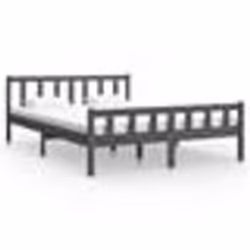 vidaXL Cadre de lit sans matelas gris bois massif 120x200 cm - 120 x 200 cm