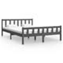 vidaXL Cadre de lit sans matelas gris bois massif 120x200 cm - 120 x 200 cm