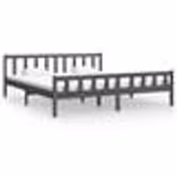 vidaXL Cadre de lit sans matelas gris bois massif - 80 x 200 cm