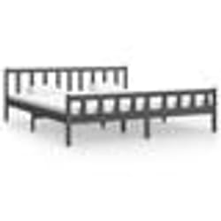 vidaXL Cadre de lit sans matelas gris bois massif - 80 x 200 cm