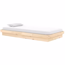 Ce cadre de lit en bois est parfait pour une nuit de sommeil réparatrice. Il met en valeur l'intérieur de votre maison de man ...