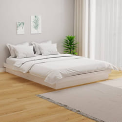 Vidaxl - Cadre De Lit Blanc Bois Massif 140x200 Cm