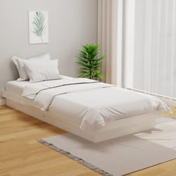 vidaXL Cadre de lit sans matelas blanc bois massif - 90 x 190 cm