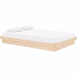 Ce cadre de lit en bois est parfait pour une nuit de sommeil réparatrice. Il met en valeur l'intérieur de votre maison de man ...