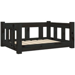 Lit pour chien Noir 65,5x50,5x28 cm Bois de pin solide vidaXL