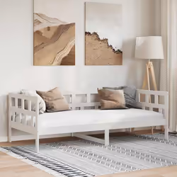 vidaXL Lit de jour sans matelas blanc bois de pin massif 90x190 cm - 90 x 190 cm