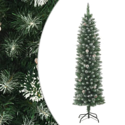 vidaXL Sapin de Noël artificiel mince avec support 120 cm PVC - TU
