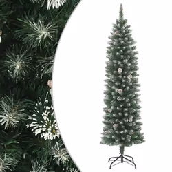 vidaXL Sapin de Noël artificiel mince avec support 180 cm PVC - TU