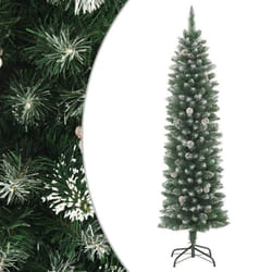 vidaXL Sapin de Noël artificiel mince avec support 180 cm PVC - TU