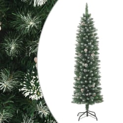 vidaXL Sapin de Noël artificiel mince avec support 240 cm PVC - TU