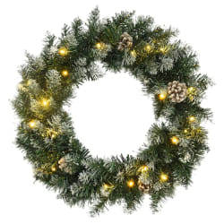 vidaXL Couronne de Noël LED Vert 60 cm