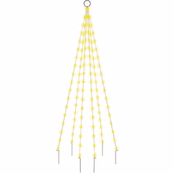 vidaXL Sapin de Noël sur mât de drapeau 108 LED Blanc chaud 180 cm - TU