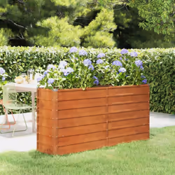Ce lit surélevé en acier corten est un excellent choix pour les amateurs de bricolage pour décorer leurs jardins, balcons ou  ...