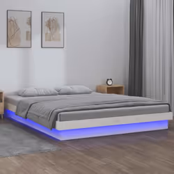 Ce cadre de lit classique avec des lumières LED colorées est destiné à devenir l'attraction principale de votre chambre à cou ...