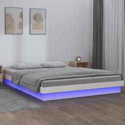 Vidaxl - Cadre de lit à led blanc 180x200 cm Super King bois massif