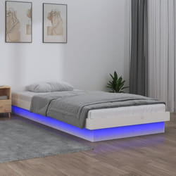 Vidaxl - Cadre de lit à led blanc 90x190 cm simple bois massif