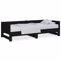 VidaXL 820256, lit sofa, Noir, Bois de pin, 2040 mm, 960 mm, 570 mm