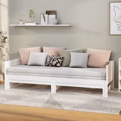 vidaXL Lit coulissant sans matelas blanc 2x(90x190) cm - 90 x 190 cm