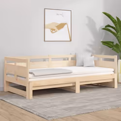 vidaXL Lit coulissant sans matelas bois de pin massif 2x(90x190) cm - 90 x 190 cm