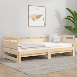 vidaXL Lit coulissant sans matelas bois de pin massif 2x(90x190) cm - 90 x 190 cm