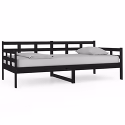 VidaXL 820361, lit sofa, Noir, Bois de pin, 2035 mm, 960 mm, 695 mm