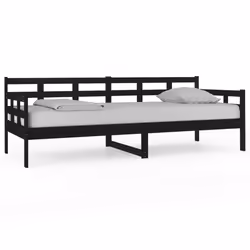 VidaXL 820366, lit sofa, Noir, Bois de pin, 2035 mm, 860 mm, 695 mm