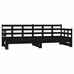 VidaXL 820381, lit sofa, Noir, Bois de pin, 2035 mm, 860 mm, 695 mm