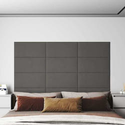 vidaXL Panneaux muraux 12 pcs Gris foncé 60x30 cm Velours 2,16 m²