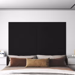 vidaXL Panneaux muraux 12 pcs Noir 90x15 cm Velours 1,62 m²