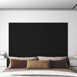vidaXL Panneaux muraux 12 pcs Noir 90x15 cm Velours 1,62 m²