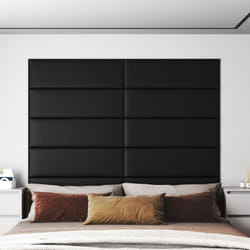 Vidaxl - Panneaux muraux 12 pcs Noir 90x30 cm Similicuir 3,24 m²