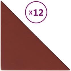 vidaXL Panneaux muraux 12pcs Rouge bordeaux 30x30 cm Similicuir 0,54m²